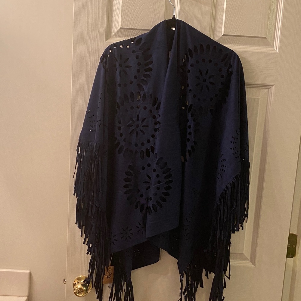 Raj Midnight Blue Cutout Suede Wrap